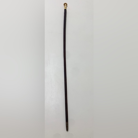 19th Century Antique Turned Bone Stacked Leather Walking Stick England - Picture 16 of 16